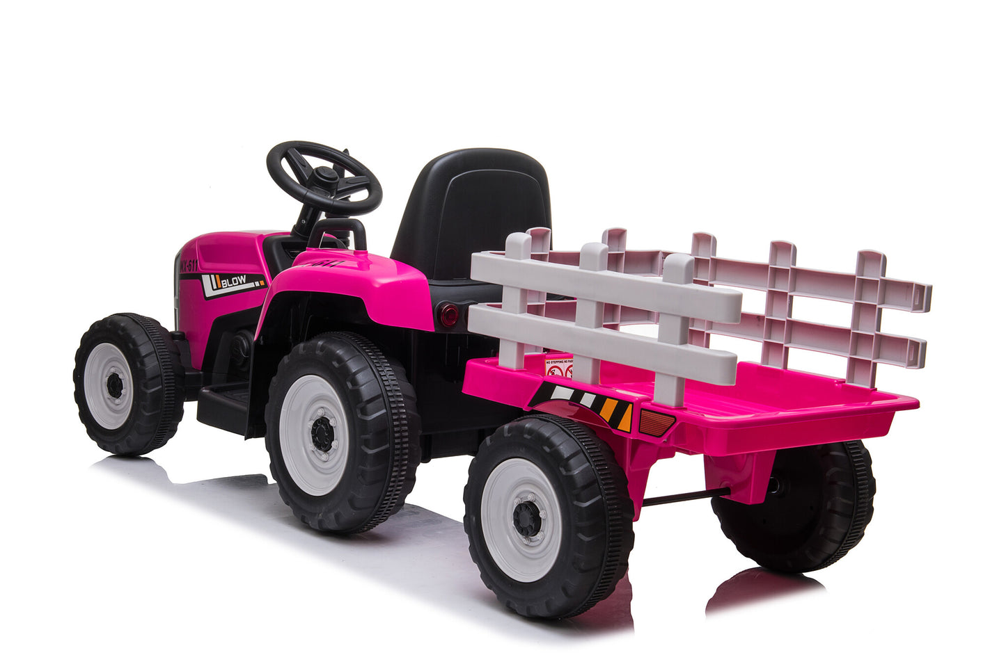 ELEKTRISCH BESTUURBARE TRACTOR - 2x45W Motoren, LED Verlichting, Muziekpaneel - Roze