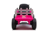 ELEKTRISCH BESTUURBARE TRACTOR - 2x45W Motoren, LED Verlichting, Muziekpaneel - Roze