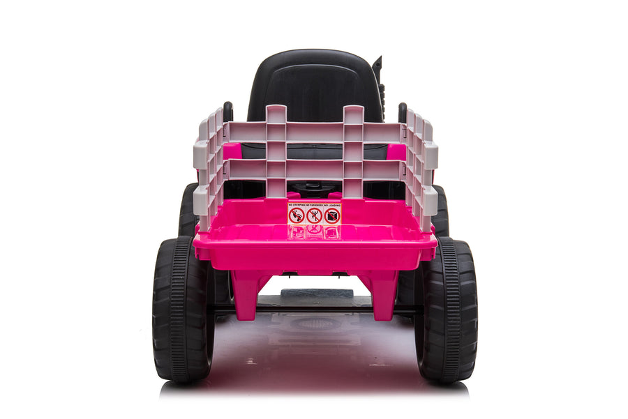 ELEKTRISCH BESTUURBARE TRACTOR - 2x45W Motoren, LED Verlichting, Muziekpaneel - Roze