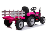 ELEKTRISCH BESTUURBARE TRACTOR - 2x45W Motoren, LED Verlichting, Muziekpaneel - Roze