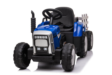 Elektrisch bestuurbare tractor - 2x45W motoren, LED verlichting, muziekpaneel - Blauw