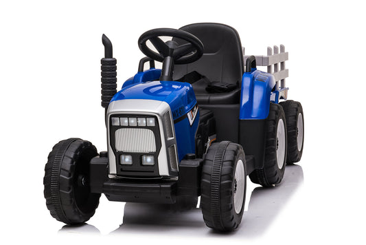 Elektrisch bestuurbare tractor - 2x45W motoren, LED verlichting, muziekpaneel - Blauw
