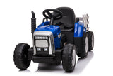 Elektrisch bestuurbare tractor - 2x45W motoren, LED verlichting, muziekpaneel - Blauw