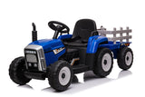 Elektrisch bestuurbare tractor - 2x45W motoren, LED verlichting, muziekpaneel - Blauw