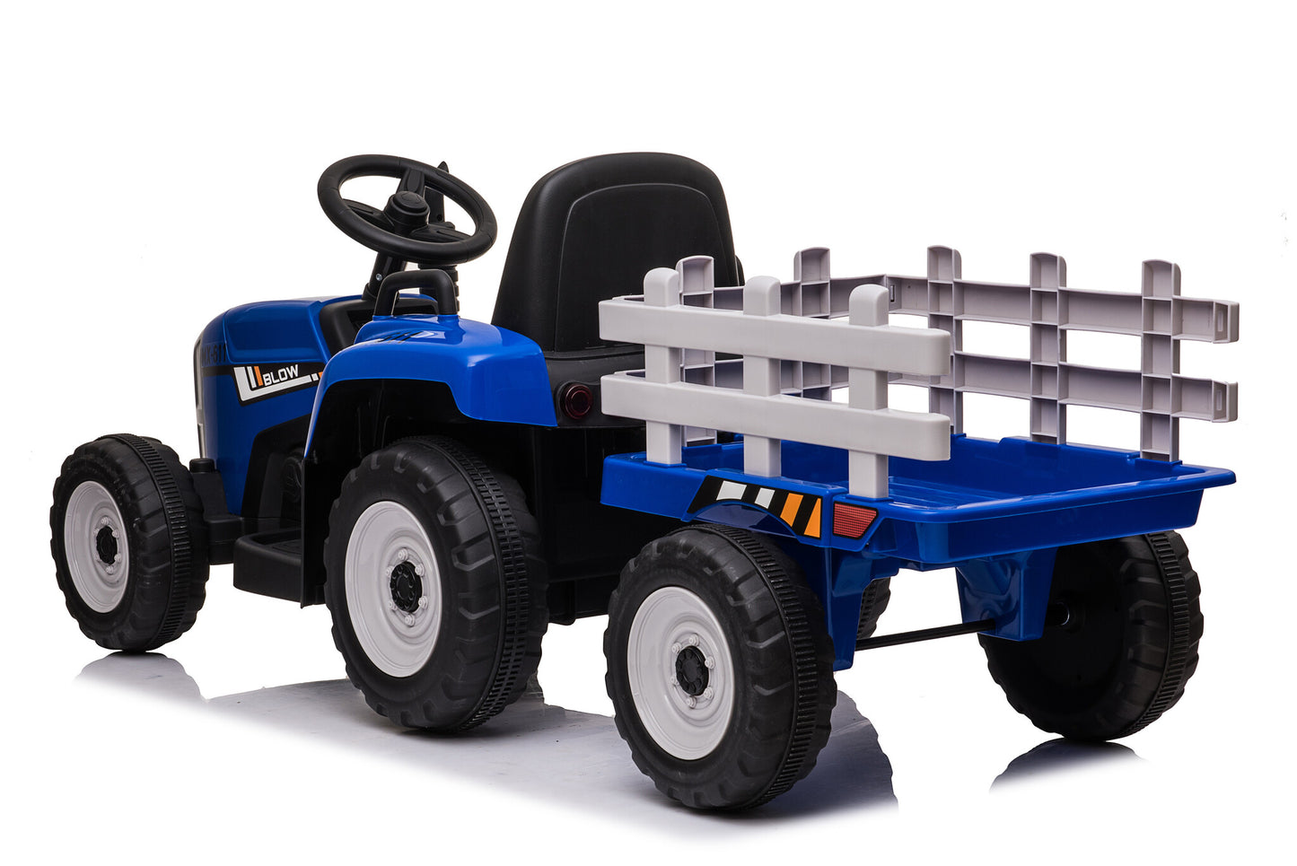 Elektrisch bestuurbare tractor - 2x45W motoren, LED verlichting, muziekpaneel - Blauw