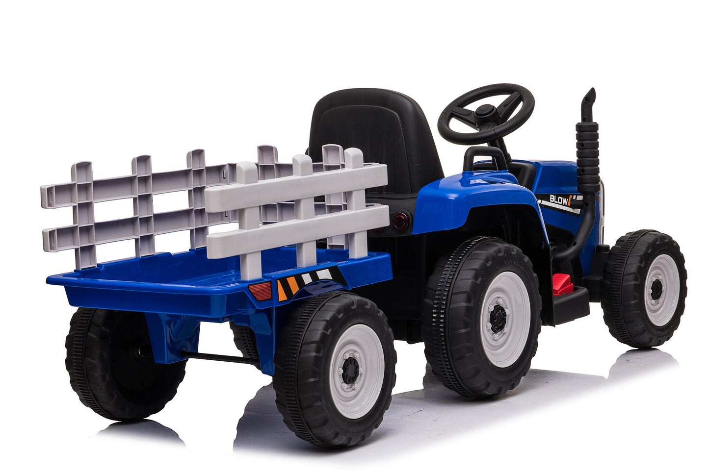 Elektrisch bestuurbare tractor - 2x45W motoren, LED verlichting, muziekpaneel - Blauw