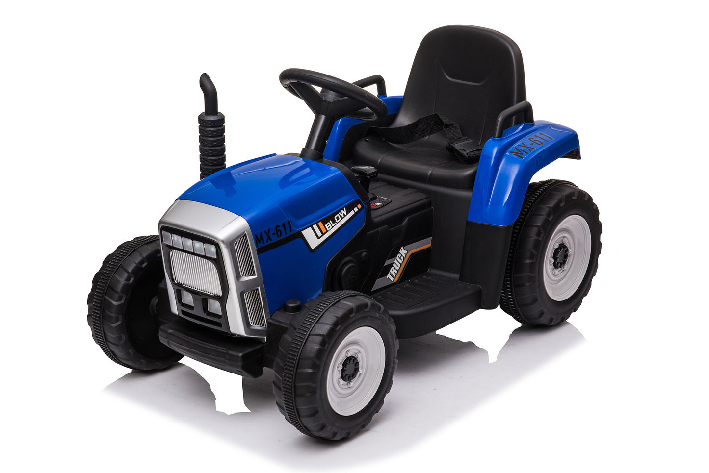 Elektrisch bestuurbare tractor - 2x45W motoren, LED verlichting, muziekpaneel - Blauw