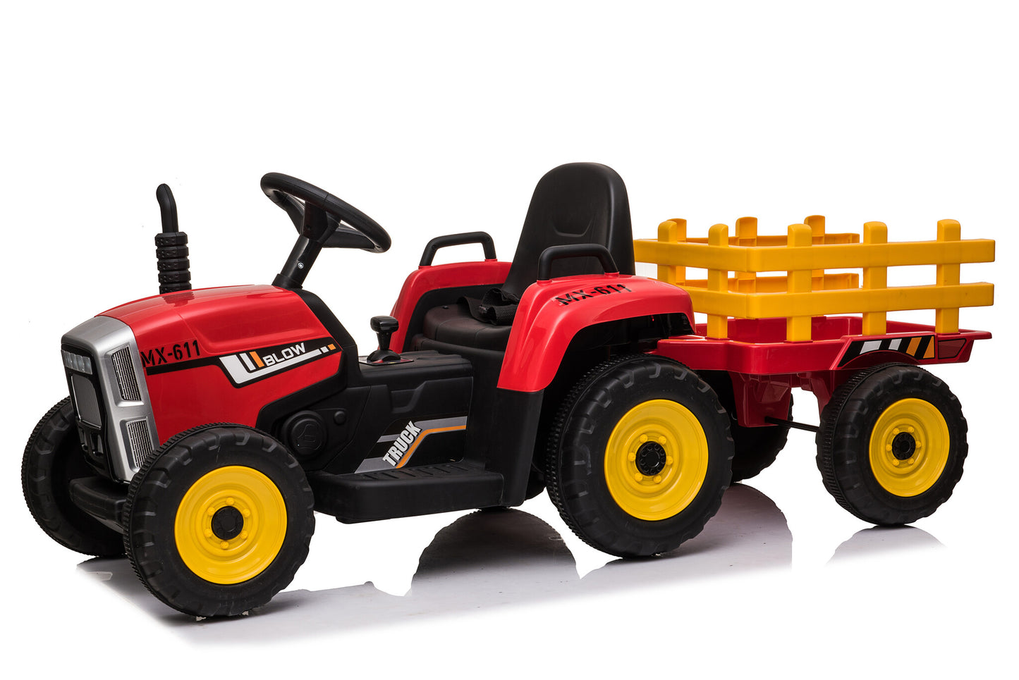 elektrisch bestuurbare tractor - 2x45W motoren - rood