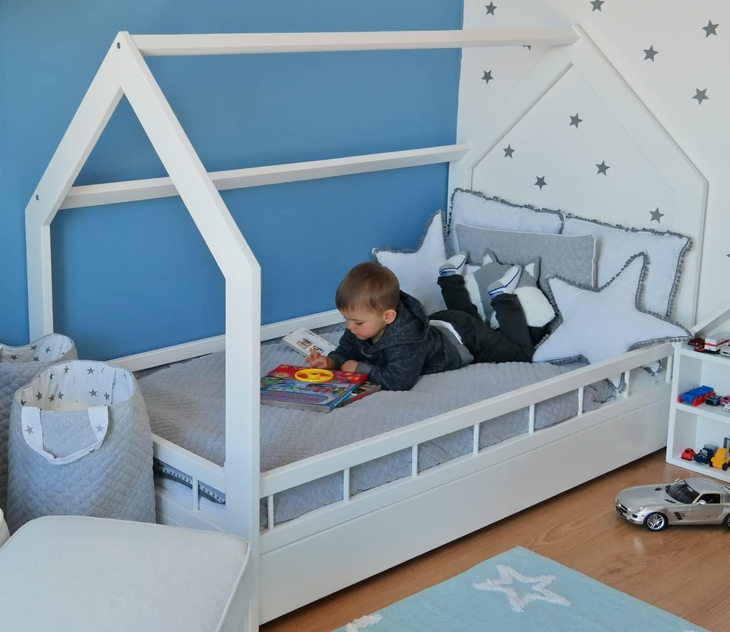 KINDERBED HUIS - Scandinavisch Design - Grenenhout - 80x160cm