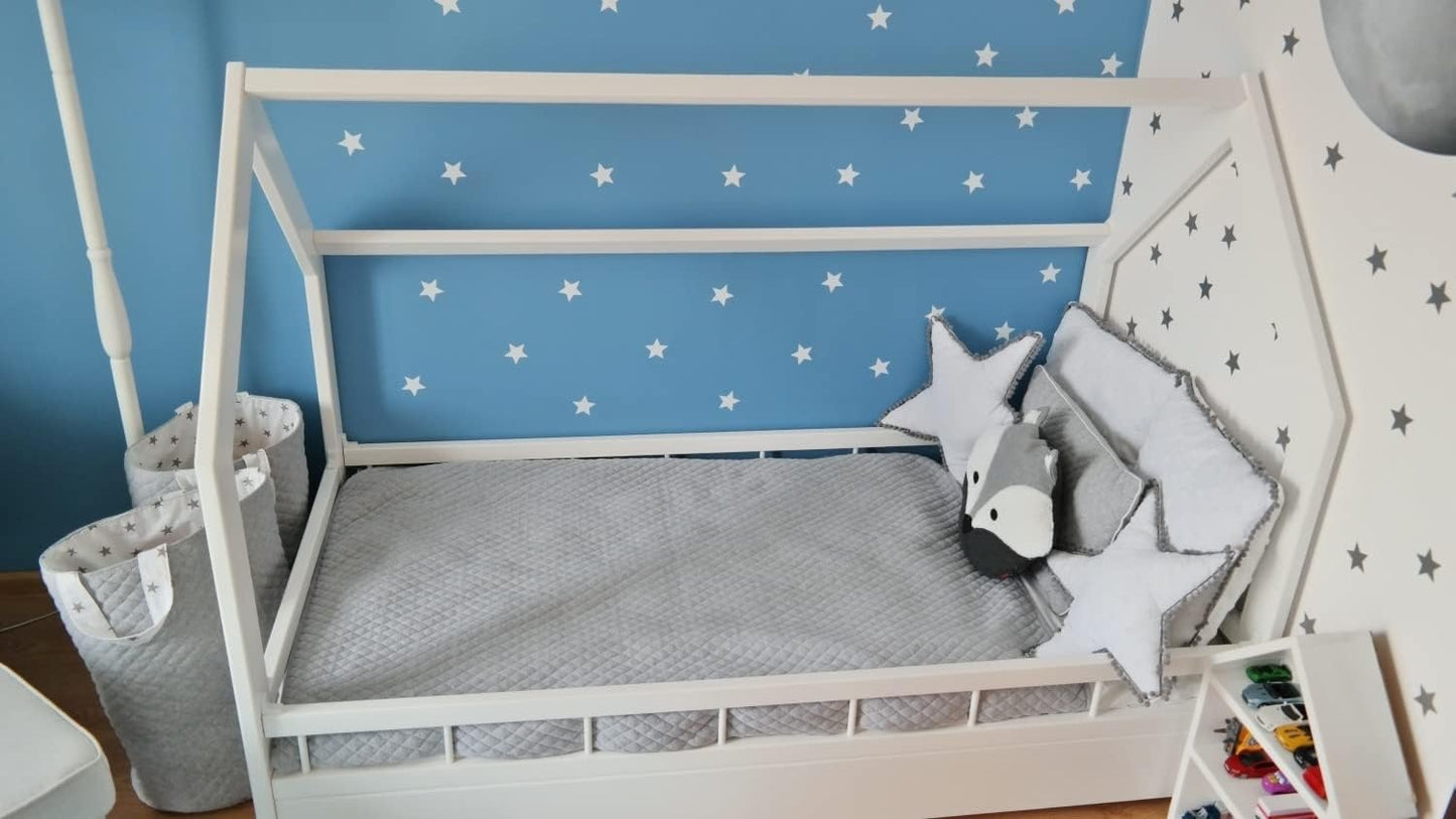KINDERBED HUIS - Scandinavisch Design - Grenenhout - 80x160cm