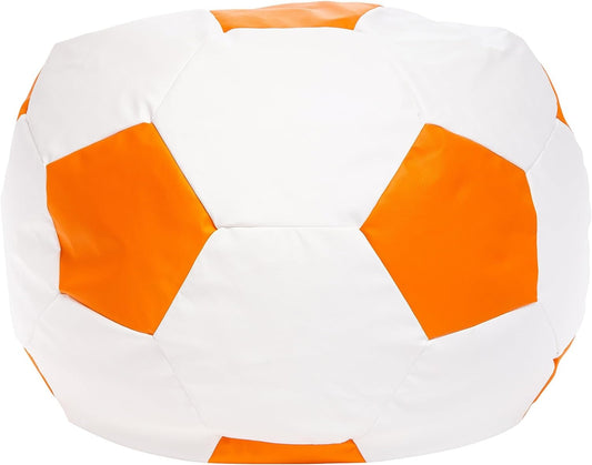 Zitzak - eco-leer, scheurvast, waterbestendig - oranje-wit