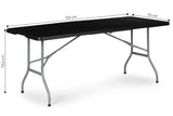 KLAPTAFEL - Stabiele HDPE-constructie - Zwart 153x70 cm