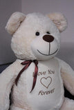 Knuffelbeer - 165cm Pluche I Love You - Crème