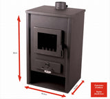 Houtkachel - 22kW Watermantel - Zwart