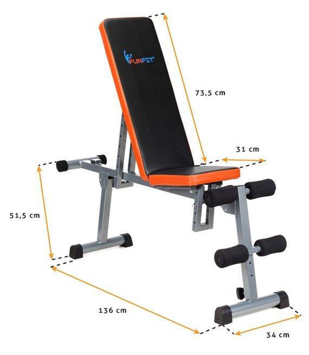 SPORTBANK - Verstelbaar en Opvouwbaar - 136x34 cm