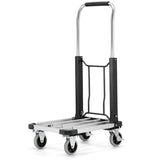 TRANSPORTWAGEN - lichtgewicht aluminium, telescopisch, 150 kg - zilver/zwart