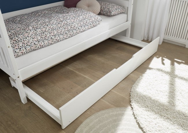 HUISBED - grenenhout met logeerbed lade - wit 90x200 cm