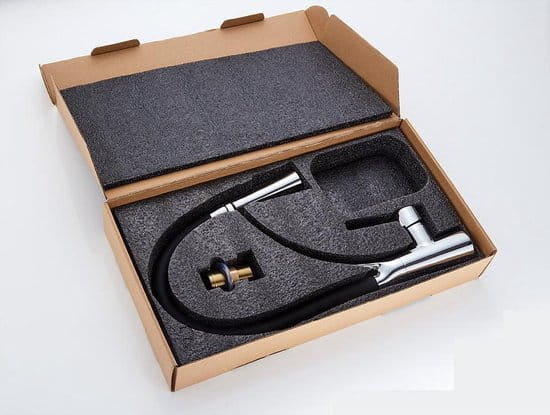 KEUKENBATTERIJ - Messing-Chroom - Draaibare Uitloop - Chroom/Zwart