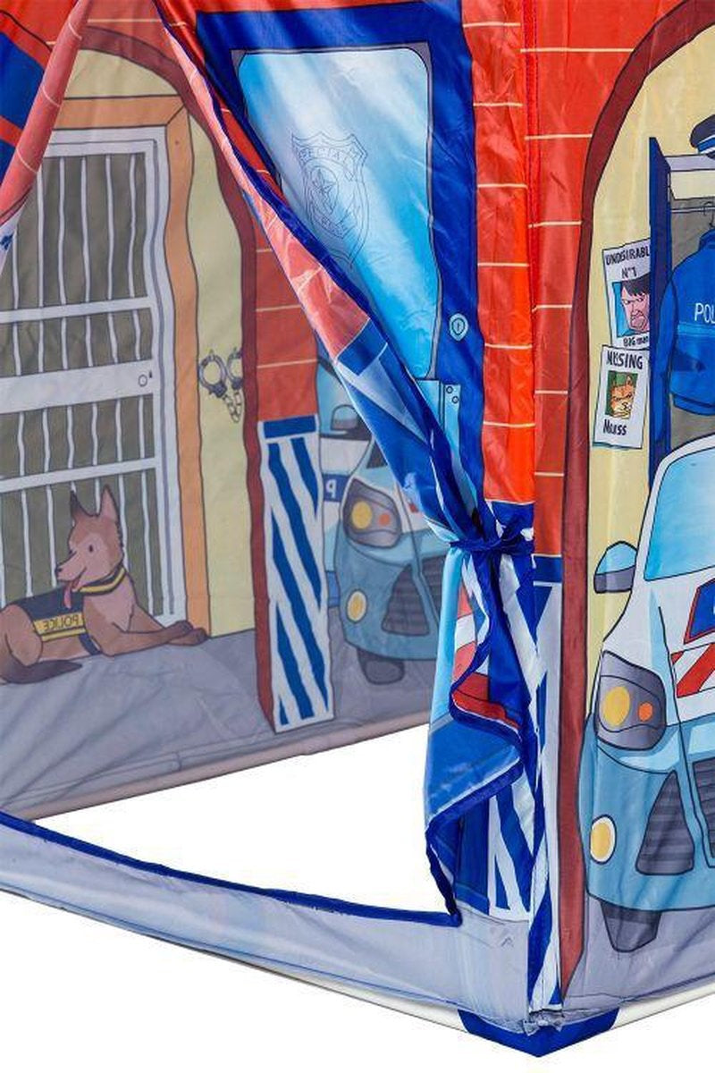 Kinder speeltent - politie thema - blauw & rood - 95x72x102 cm