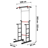 Optrekstang - verstelbare hoogte 146-222 cm - mat zwart