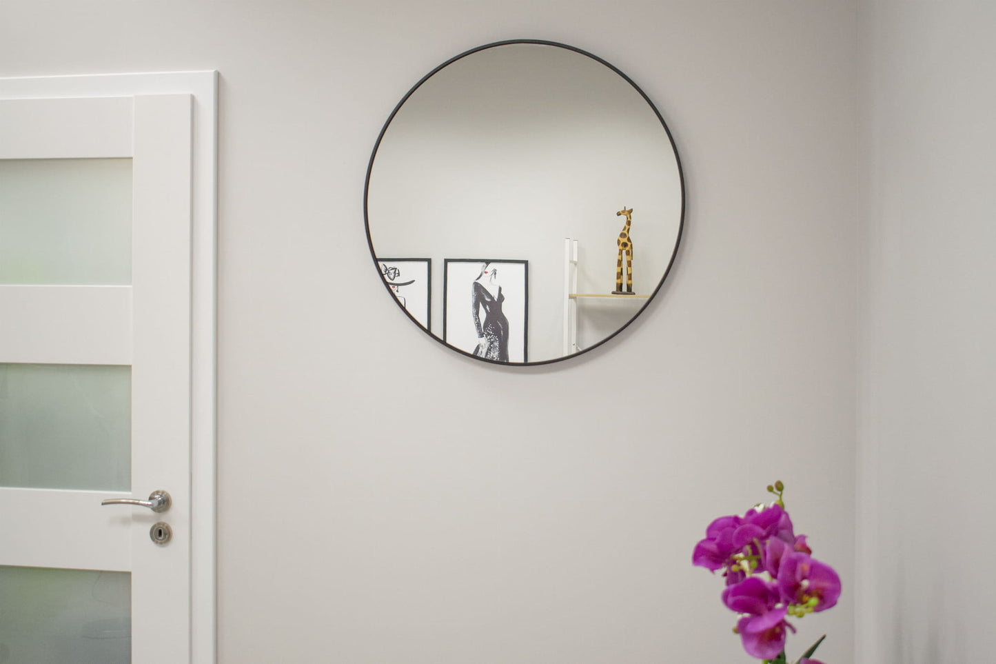 Ronde spiegel - 80 cm diameter - zwart frame