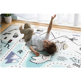 SPEELMAT - waterdicht en antislip - grijs/wit/multicolor - 180x150 cm