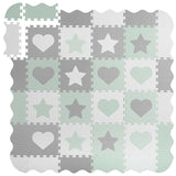 Speelmat - Extra Dikke EVA Foam - 151x151 cm - Wit/Grijs/Mint