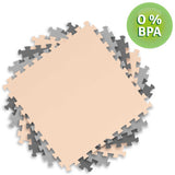 SPEELMAT - Foam Puzzelmat Antislip - Grijs-Perzik 180x180cm