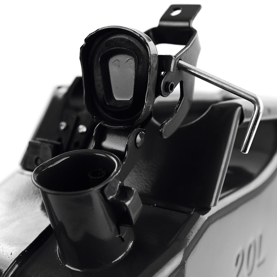 JERRYCAN - 20L Metaal Inclusief Schenktuit - Zwart