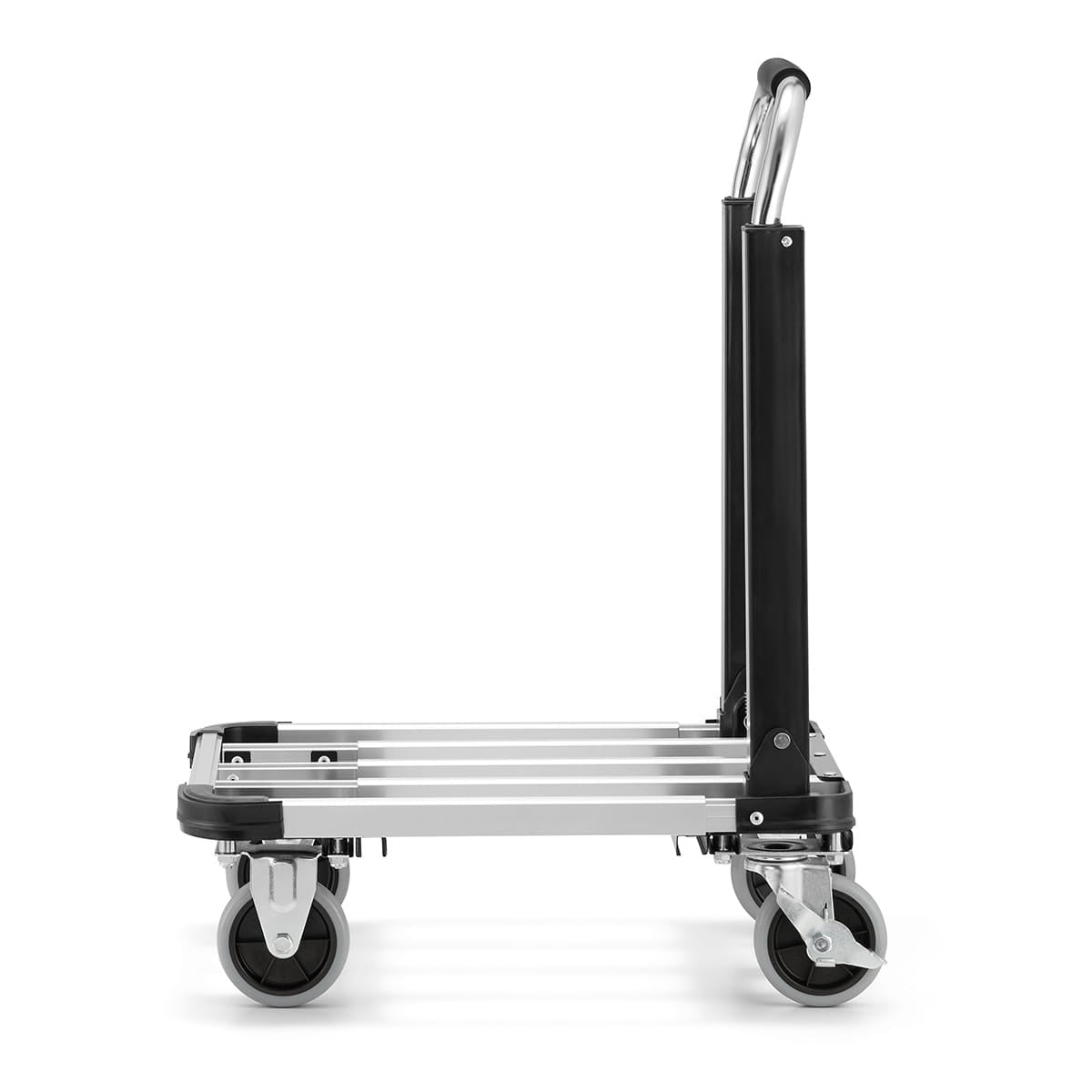 TRANSPORTWAGEN - lichtgewicht aluminium, telescopisch, 150 kg - zilver/zwart