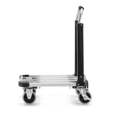 TRANSPORTWAGEN - lichtgewicht aluminium, telescopisch, 150 kg - zilver/zwart