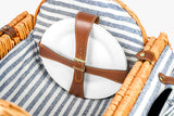 Picknickmand - Handgemaakt Riet - Inclusief Servies en Deken - 2 Personen