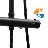 Doucheset - Thermostaatkraan met Regendouche 20cm en Handdouche - Zwart