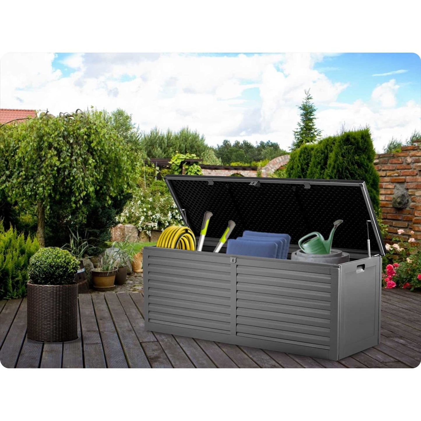 Kussenbox - Weerbestendig Kunststof - 390L - Zwart