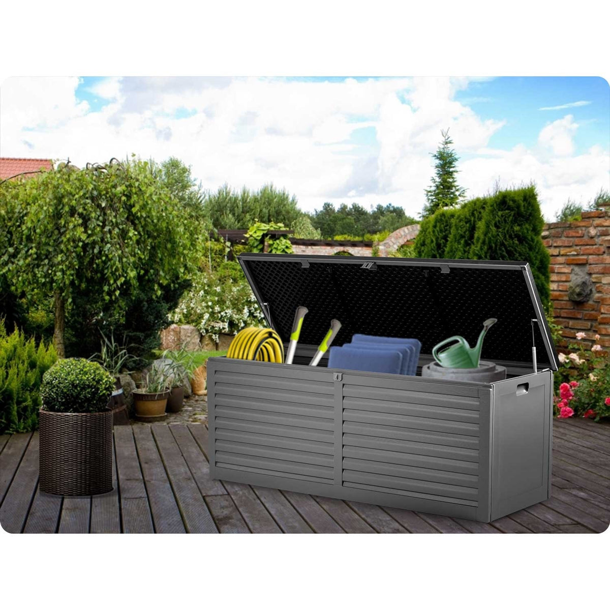 Kussenbox - Weerbestendig Kunststof - 390L - Zwart