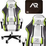 GAMINGSTOEL - Ergonomisch, Kantelbaar, 120kg Draagkracht - Wit-Grijs-Limoen