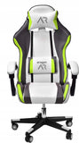 GAMINGSTOEL - Ergonomisch, Kantelbaar, 120kg Draagkracht - Wit-Grijs-Limoen