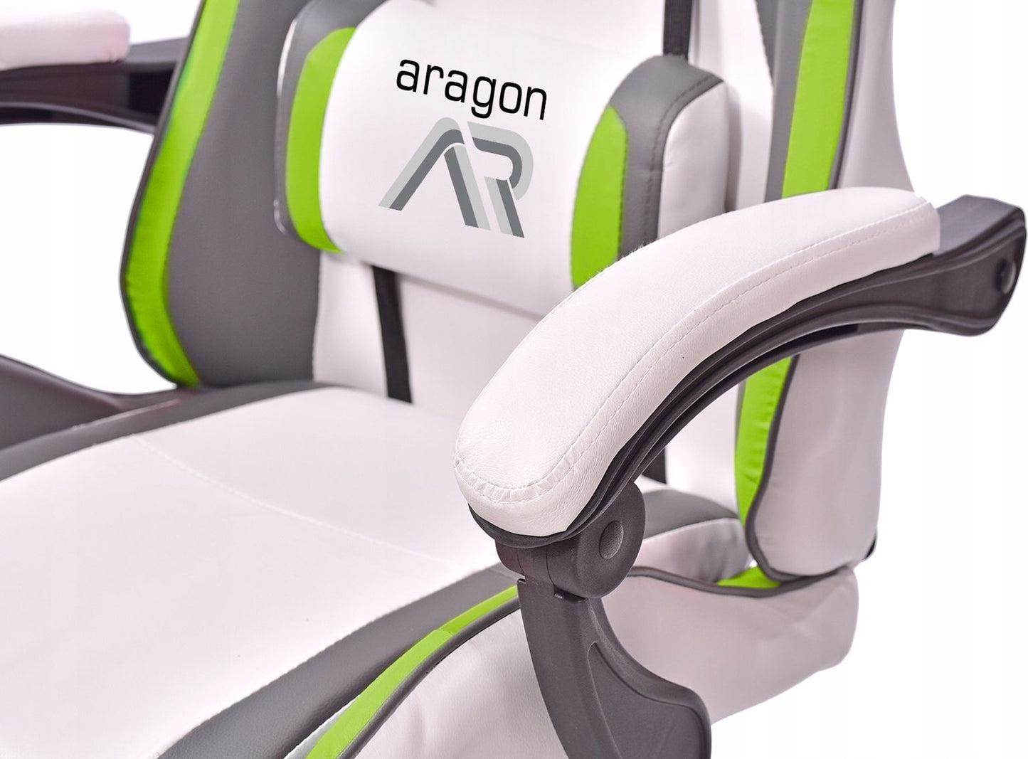 GAMINGSTOEL - Ergonomisch, Kantelbaar, 120kg Draagkracht - Wit-Grijs-Limoen