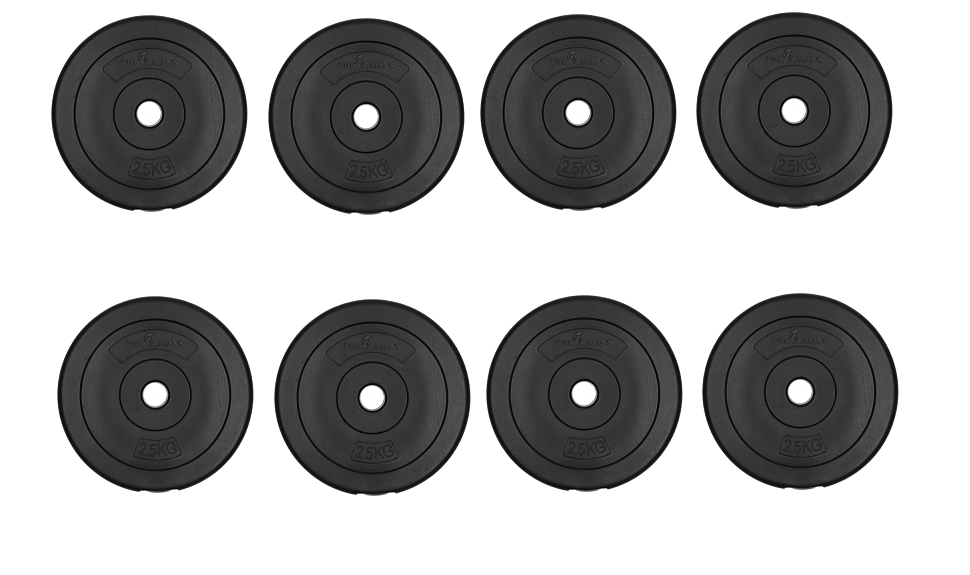 Halterschijf set - 20 kg totaalgewicht - Zwart