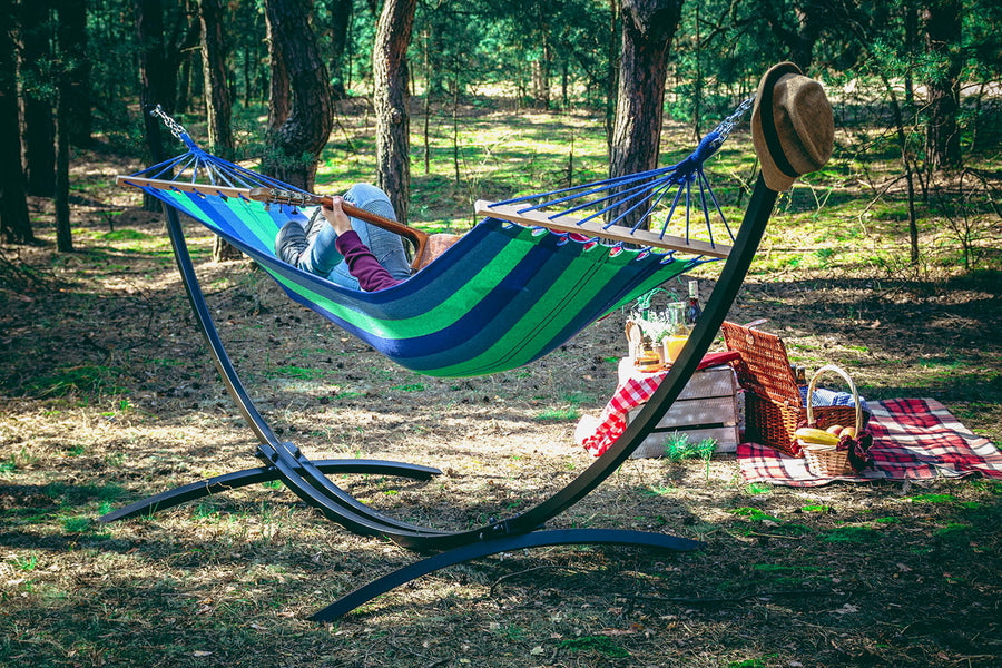 HANGMAT - Stalen Frame 220kg Weerbestendig - Zwart 220x160cm
