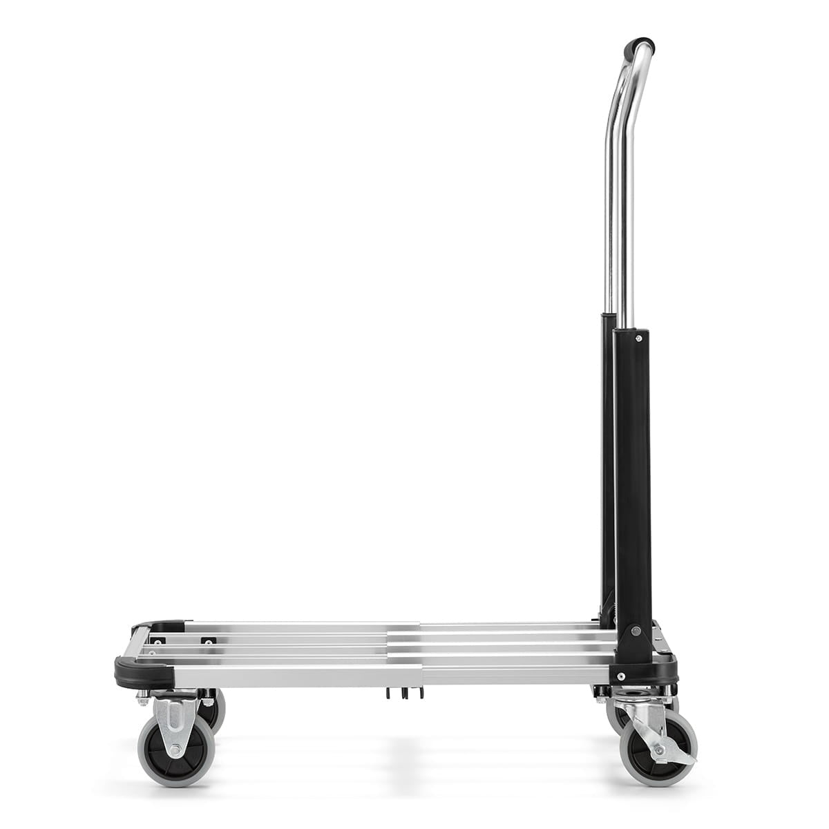 TRANSPORTWAGEN - lichtgewicht aluminium, telescopisch, 150 kg - zilver/zwart