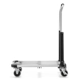 TRANSPORTWAGEN - lichtgewicht aluminium, telescopisch, 150 kg - zilver/zwart