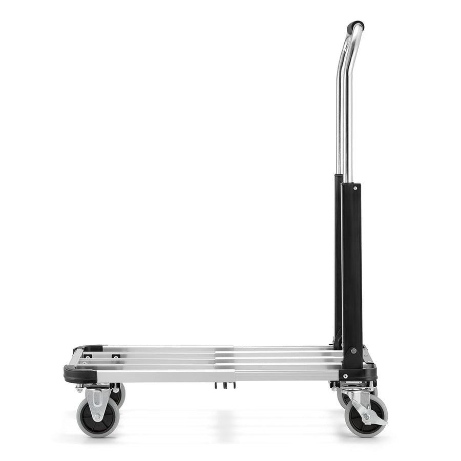 TRANSPORTWAGEN - lichtgewicht aluminium, telescopisch, 150 kg - zilver/zwart