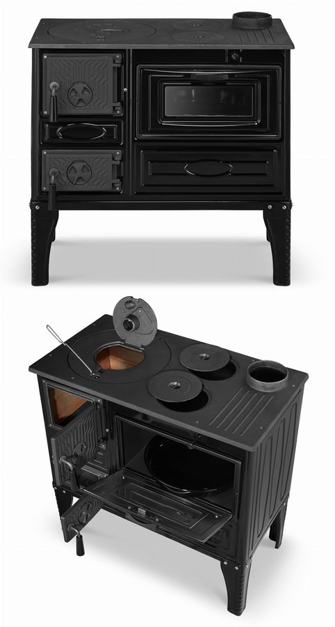 HOUTKACHEL - 8,7 kW - 10,7 kW - Zwart