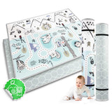 SPEELMAT - waterdicht en antislip - grijs/wit/multicolor - 180x150 cm