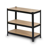 Stellingkast - 5 MDF-planken - 150x75x30 cm - zwart