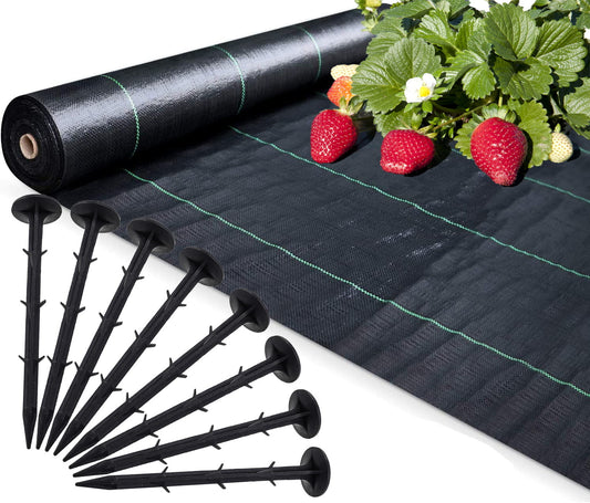 Anti-worteldoek - onkruidremmend & inclusief 100 grondpennen - zwart - 1.6x100m
