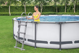 Opzetzwembad - 457x122 cm, 3-laags PVC, 16.015 liter, pomp 3028 l/h - Grijs