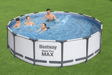Opzetzwembad - 457x122 cm, 3-laags PVC, 16.015 liter, pomp 3028 l/h - Grijs