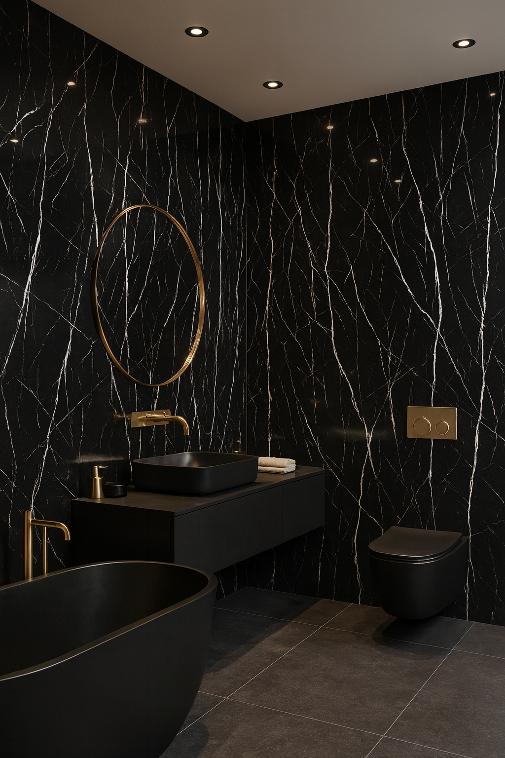 PVC wandpaneel Milano black - 122x280 cm